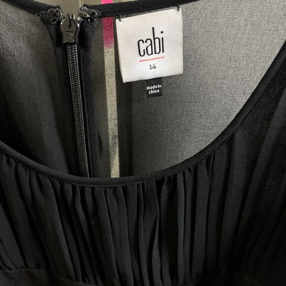 CABI Bustier Style #3080 Size 12 Peplum Blouse Black Sleeveless Career Dressy - Picture 2 of 4